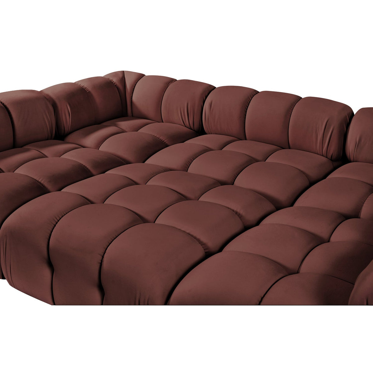 Orin Rose Velvet Performance Fabric Upholstered 6 Piece Modular Sectional Sofa