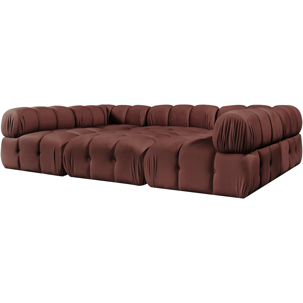 Orin Rose Velvet Performance Fabric Upholstered 6 Piece Modular Sectional Sofa
