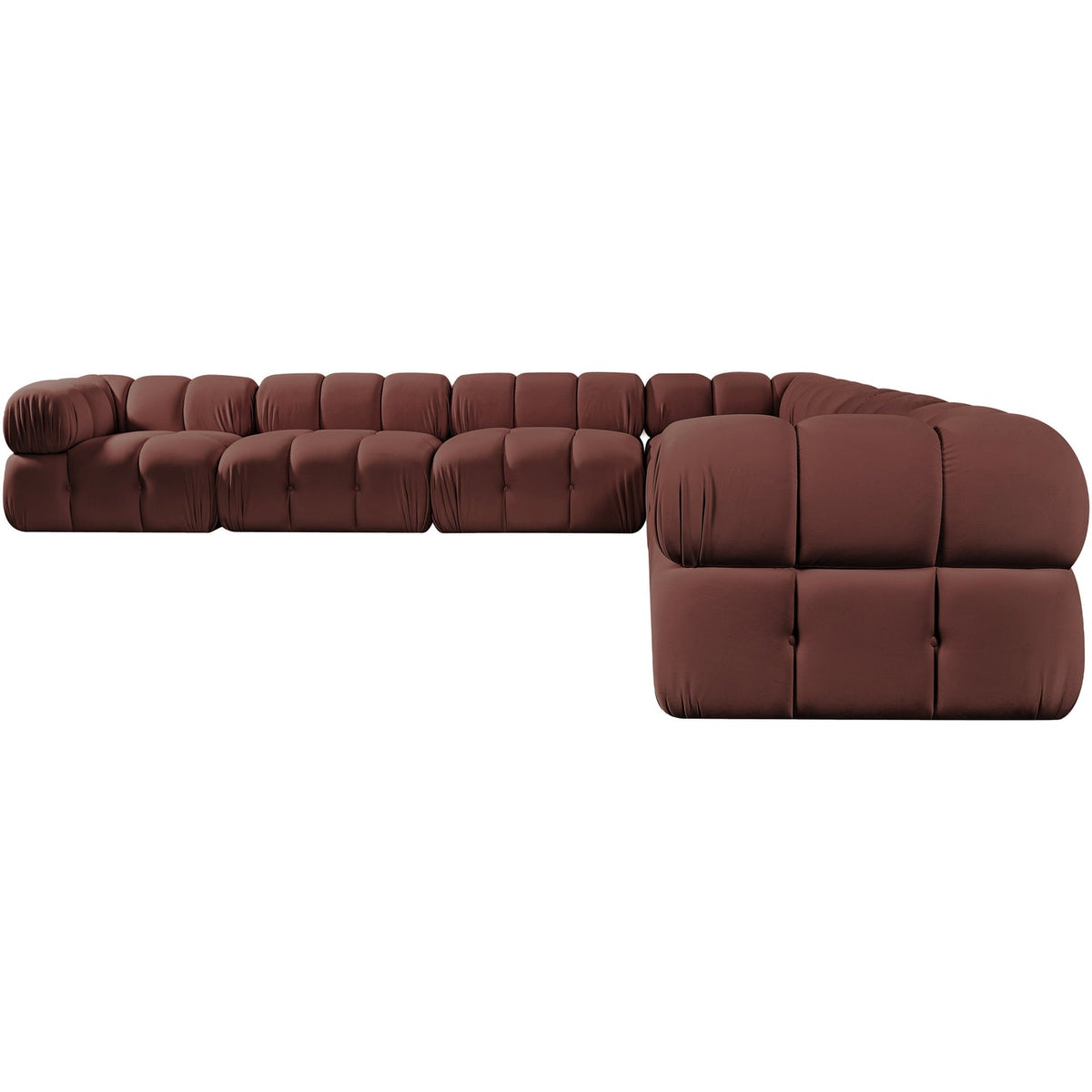 Orin Rose Velvet Performance Fabric Upholstered 7 Piece Modular Sectional Sofa
