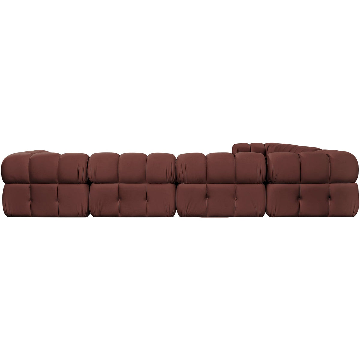Orin Rose Velvet Performance Fabric Upholstered 7 Piece Modular Sectional Sofa