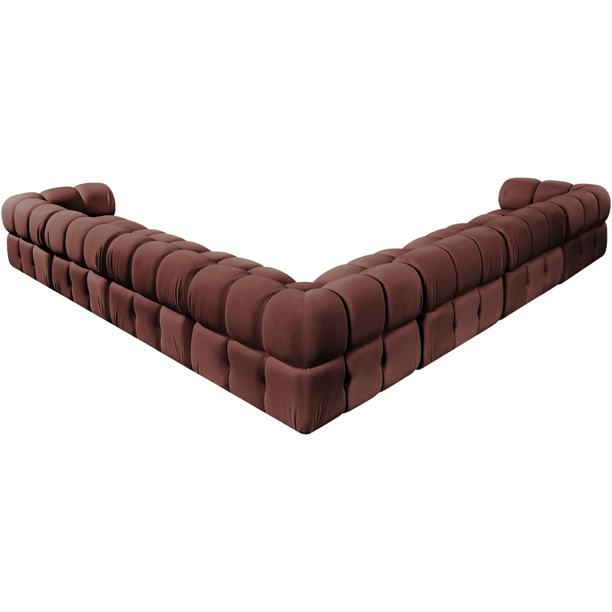 Orin Rose Velvet Performance Fabric Upholstered 7 Piece Modular Sectional Sofa
