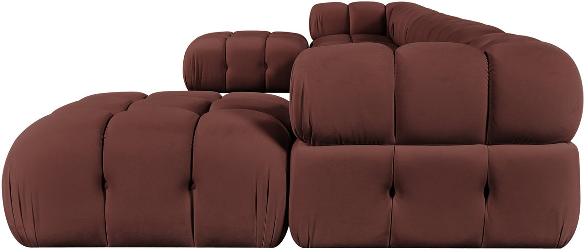 Orin Rose Velvet Performance Fabric Upholstered 7 Piece Modular Sectional Sofa