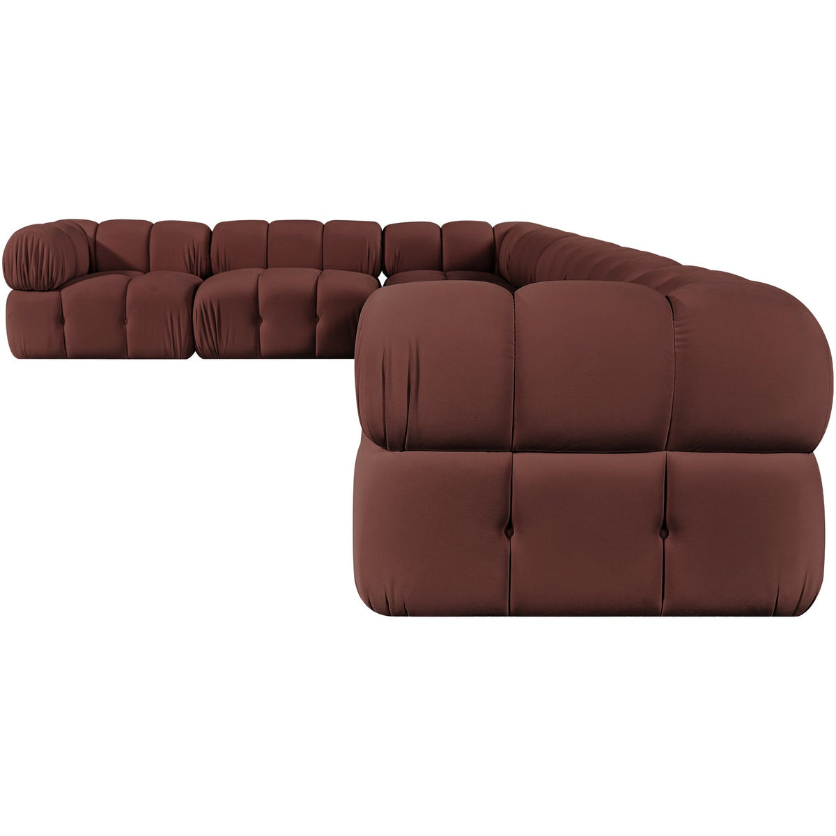 Orin Rose Velvet Performance Fabric Upholstered 7 Piece Modular Sectional Sofa
