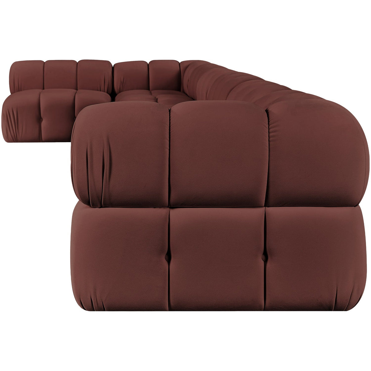 Orin Rose Velvet Performance Fabric Upholstered 7 Piece Modular Sectional Sofa