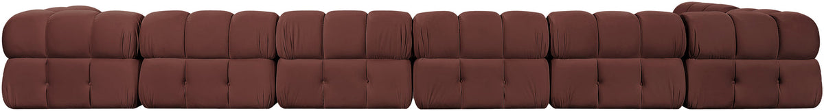 Orin Rose Velvet Performance Fabric Upholstered 7 Piece Modular Sectional Sofa