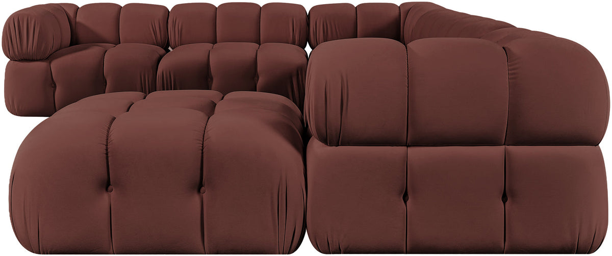 Orin Rose Velvet Performance Fabric Upholstered 7 Piece Modular Sectional Sofa