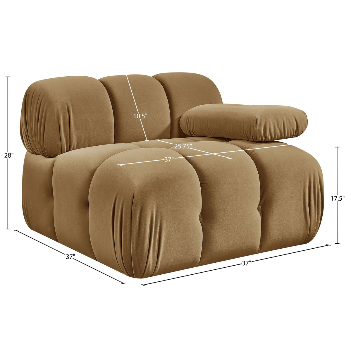 Orin Saddle Velvet Performance Fabric Upholstered Modular Chair