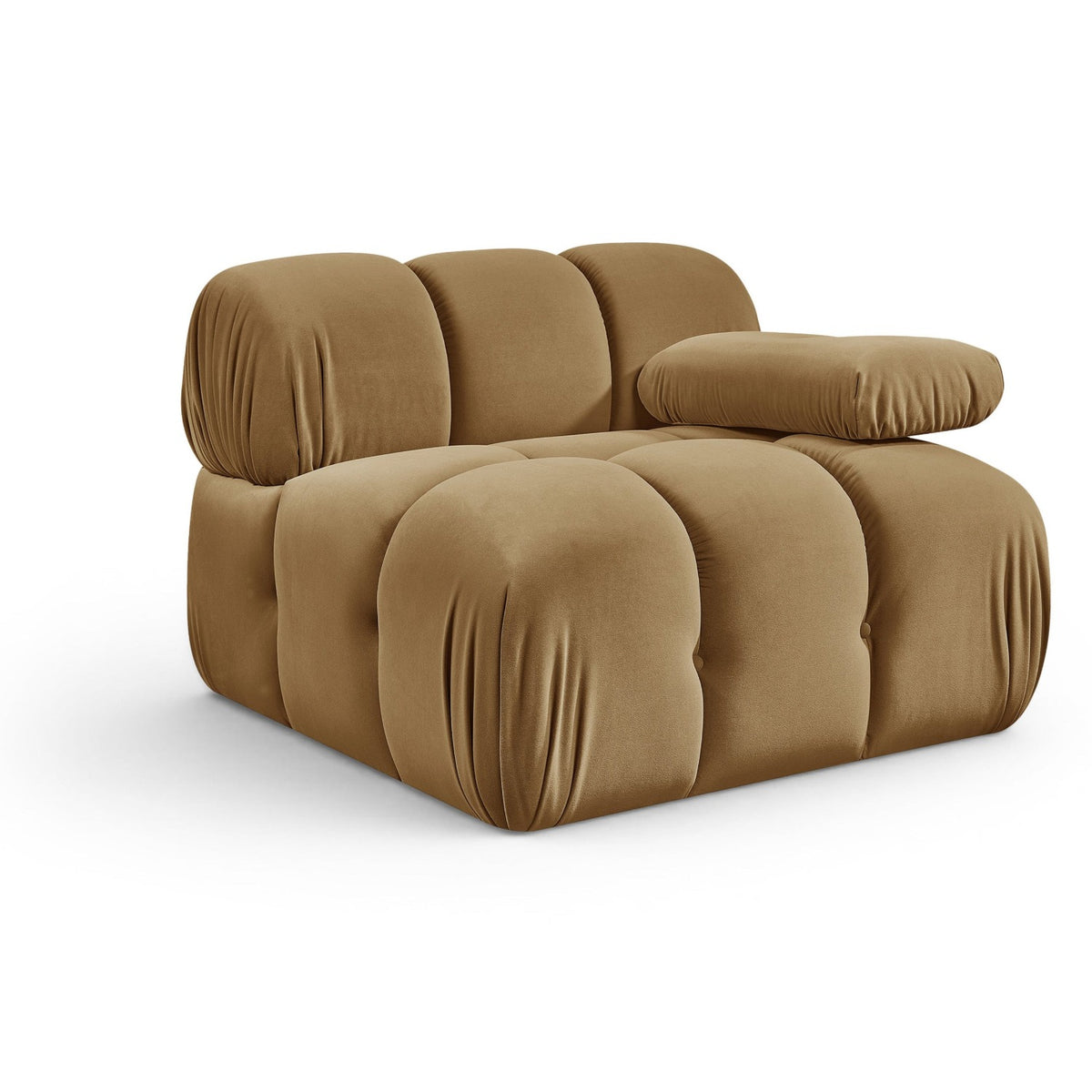 Orin Saddle Velvet Performance Fabric Upholstered Modular Chair in saddle velvet, 37"W, primary product view