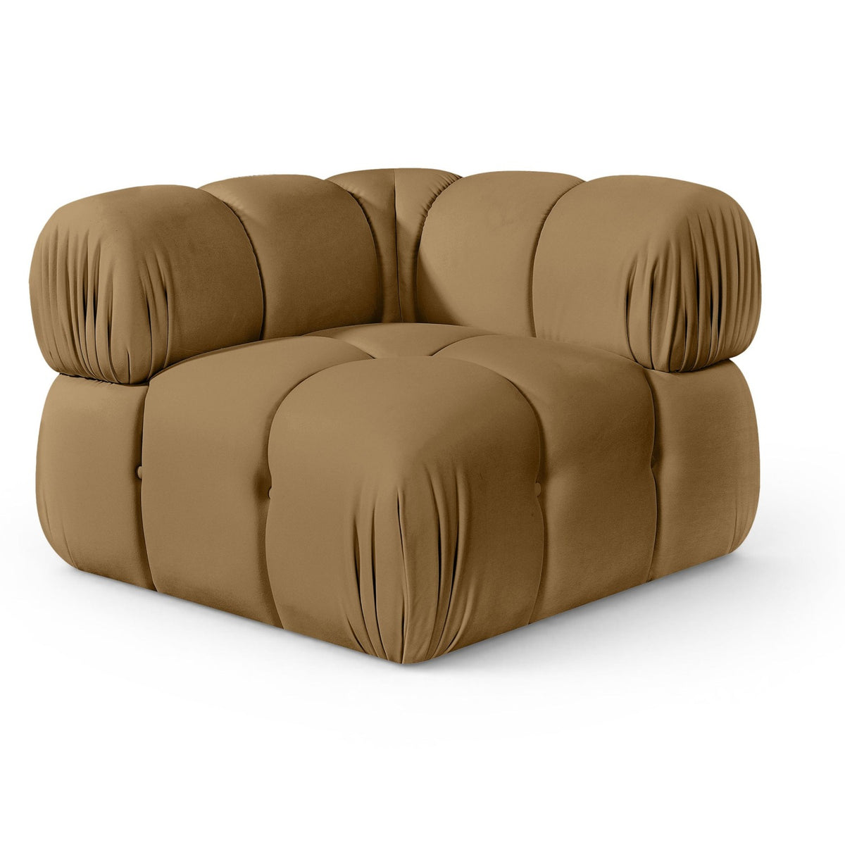 Orin Saddle Velvet Performance Fabric Upholstered Modular Corner Chair in saddle velvet, 37"W, primary product view