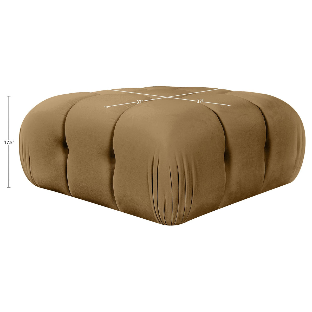 Orin Saddle Velvet Performance Fabric Upholstered Modular Ottoman