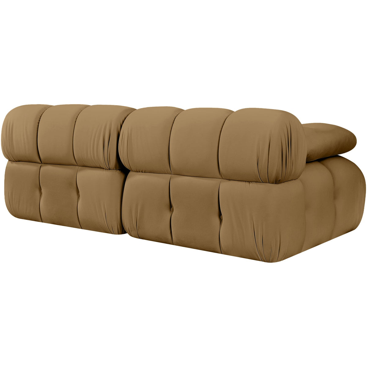 Orin Saddle Velvet Performance Fabric Upholstered 2 Piece Modular Sofa