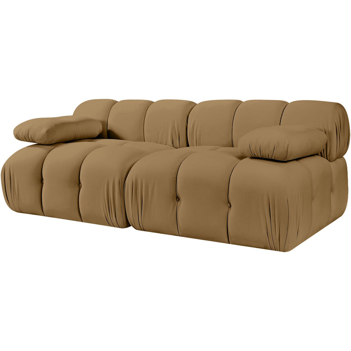 Orin Saddle Velvet Performance Fabric Upholstered 2 Piece Modular Sofa