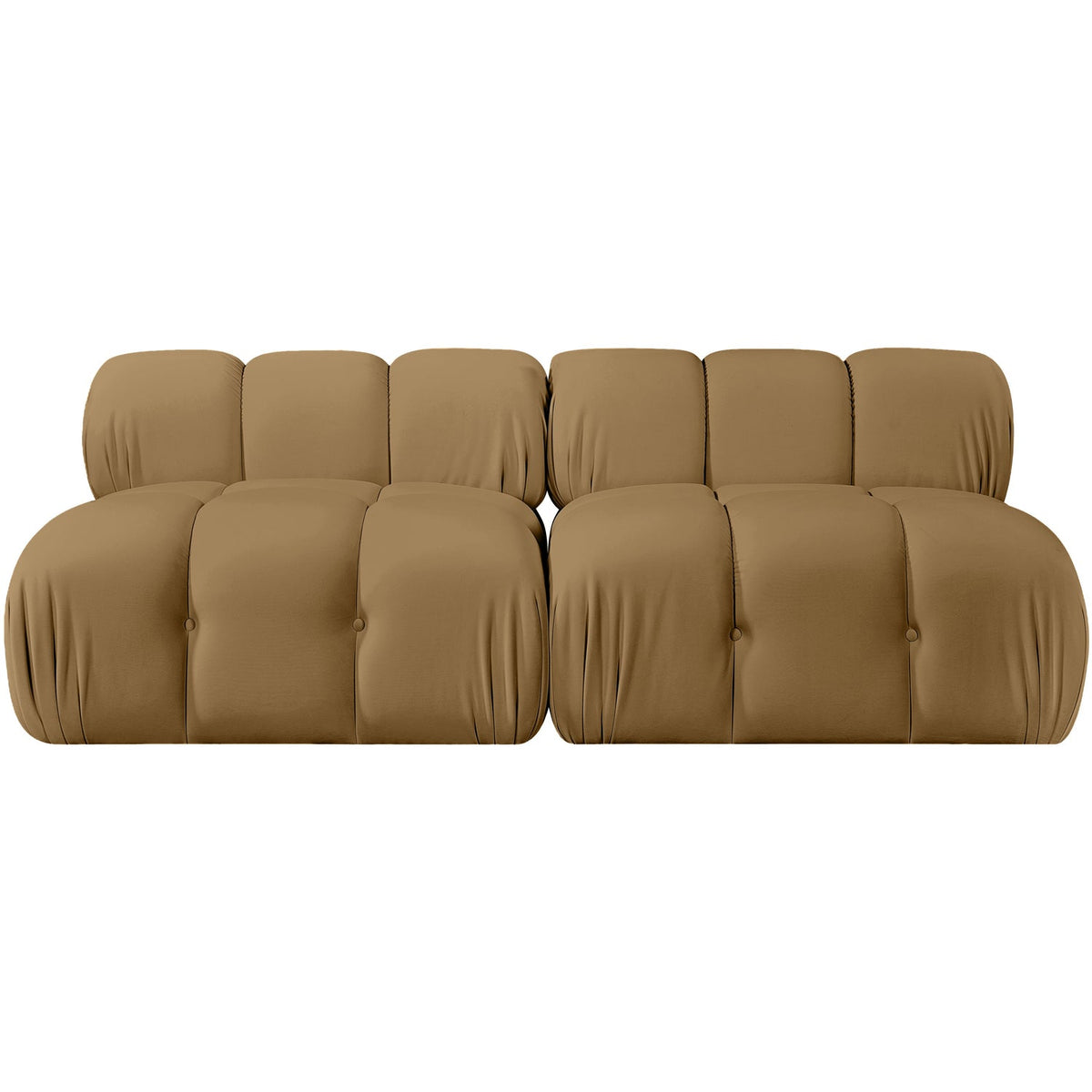 Orin Saddle Velvet Performance Fabric Upholstered 2 Piece Modular Sofa