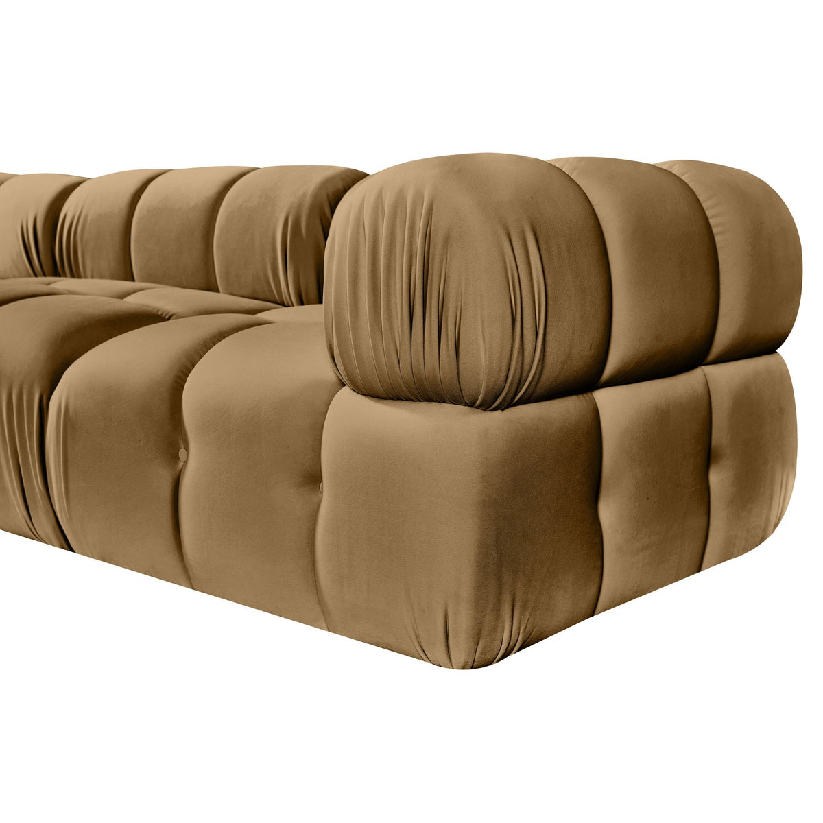 Orin Saddle Velvet Performance Fabric Upholstered 3 Piece Modular Sofa