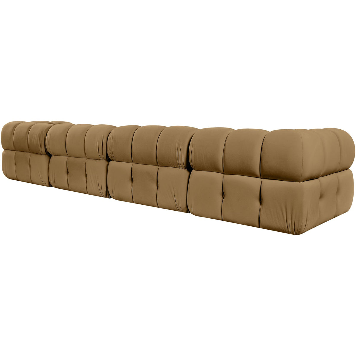 Orin Saddle Velvet Performance Fabric Upholstered 4 Piece Modular Sofa