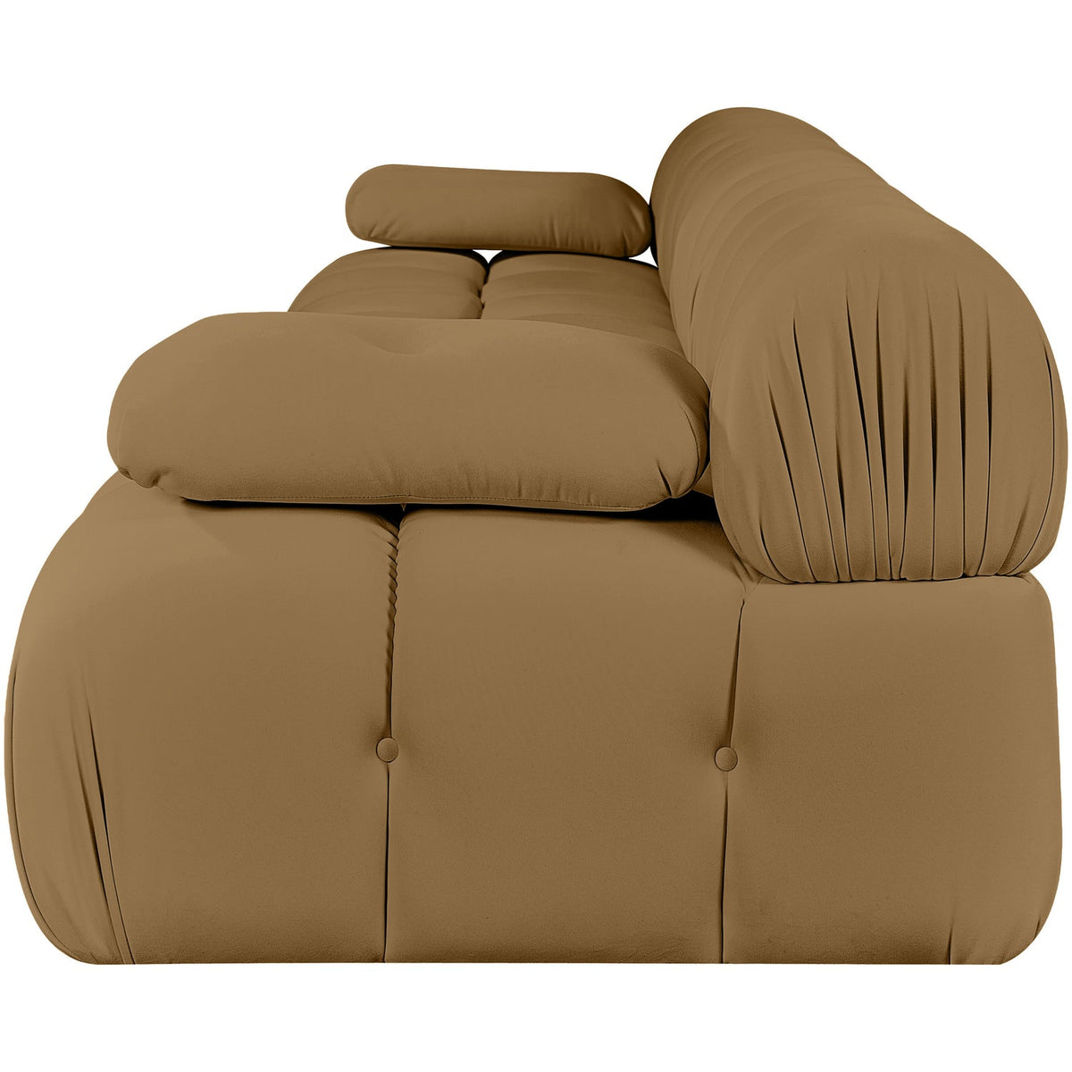 Orin Saddle Velvet Performance Fabric Upholstered 4 Piece Modular Sofa