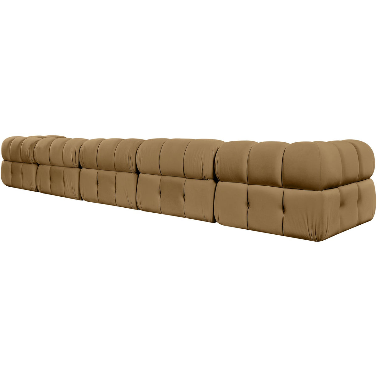 Orin Saddle Velvet Performance Fabric Upholstered 5 Piece Modular Sofa