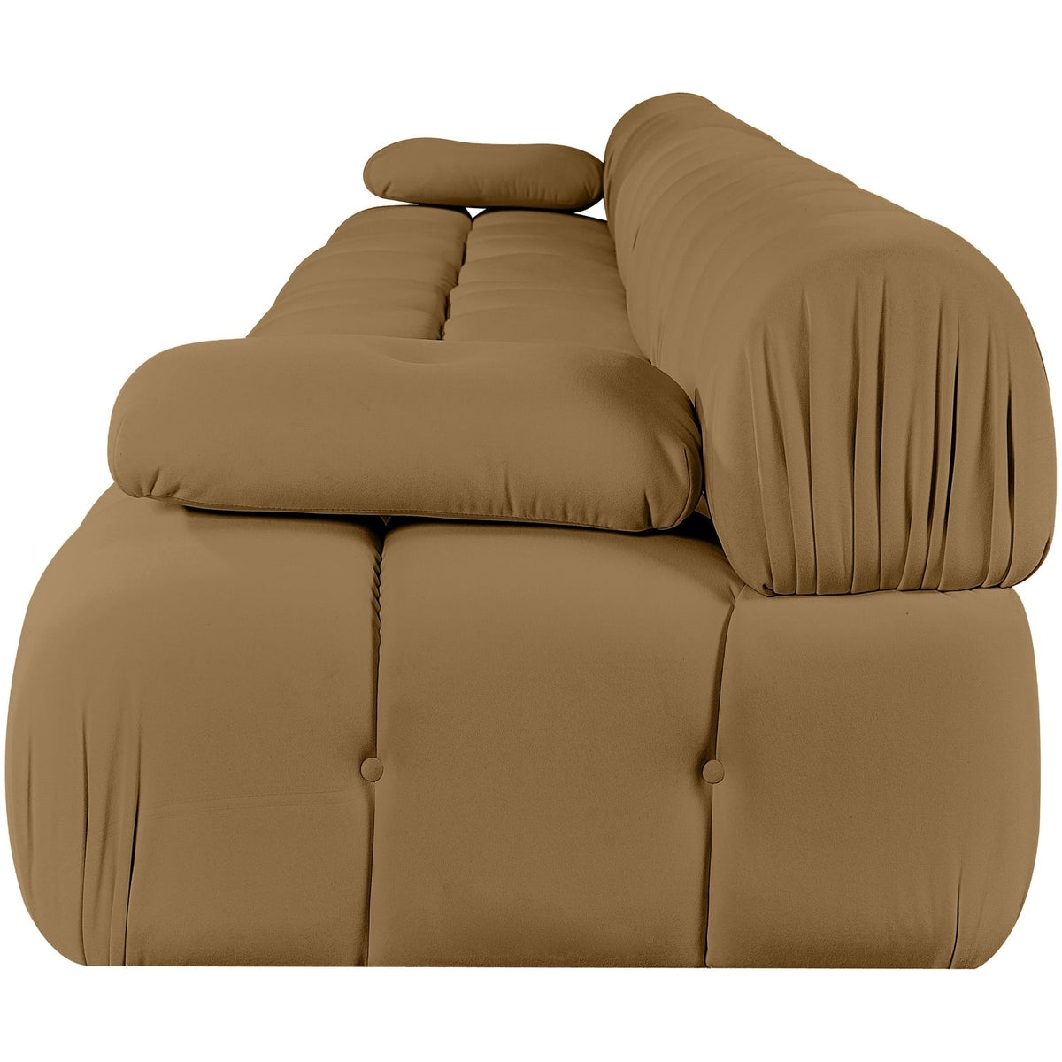 Orin Saddle Velvet Performance Fabric Upholstered 5 Piece Modular Sofa