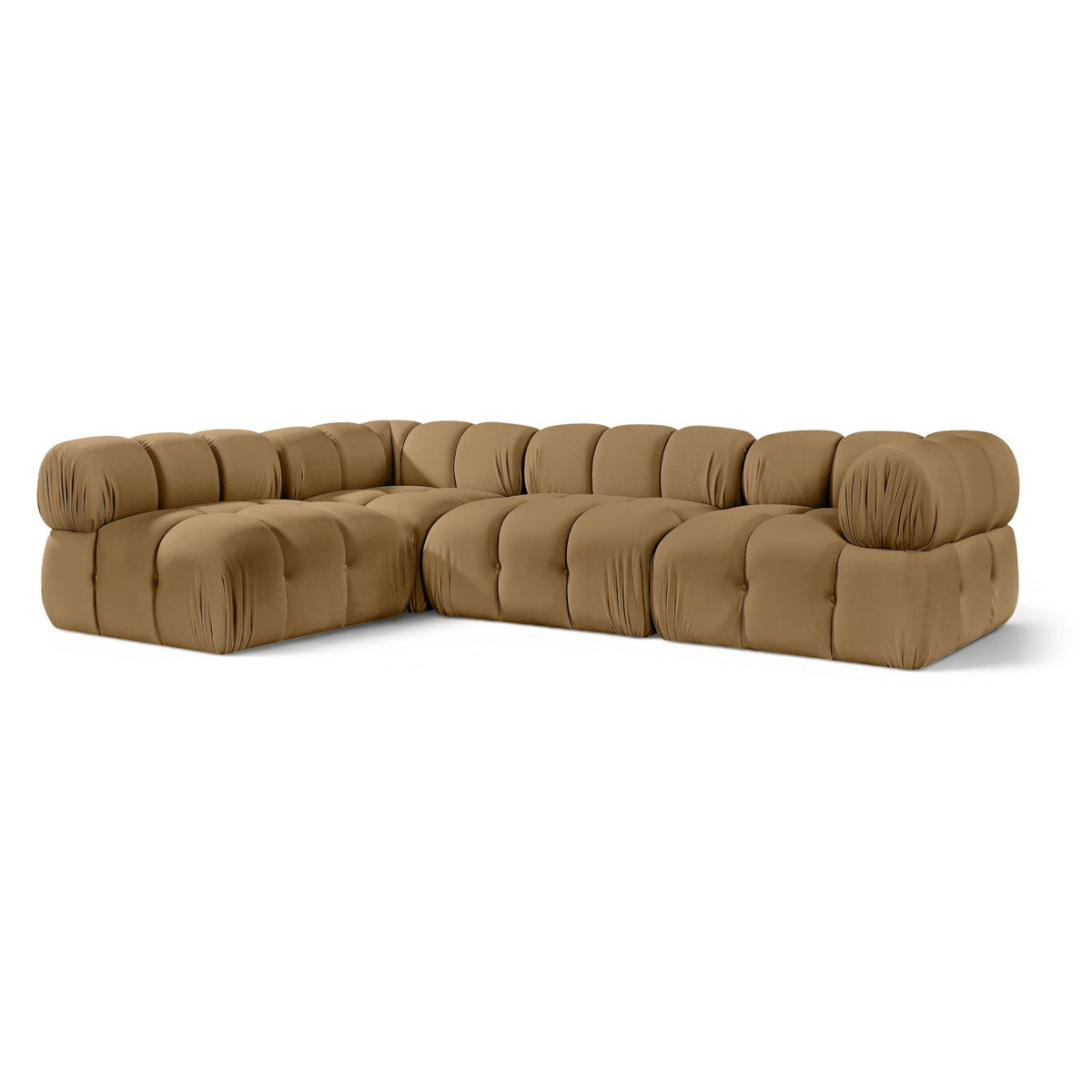 Orin Saddle Velvet Performance Fabric Upholstered 4 pc. Modular Sectional in saddle velvet, primary product view