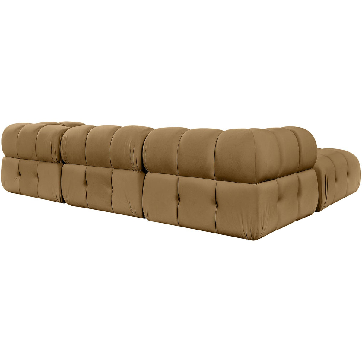 Orin Saddle Velvet Performance Fabric Upholstered 4 Piece Modular Sectional Sofa