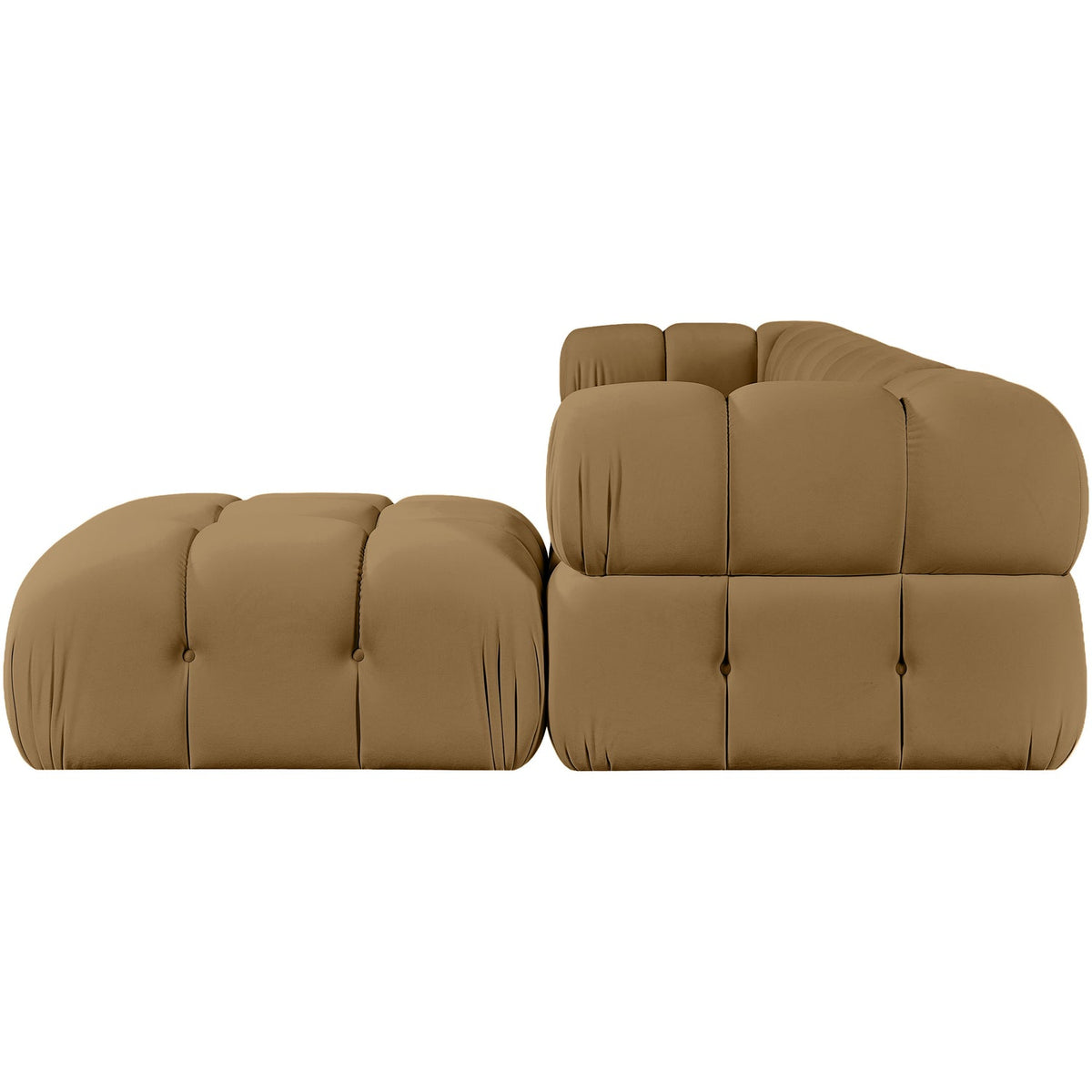 Orin Saddle Velvet Performance Fabric Upholstered 5 Piece Modular Sectional Sofa