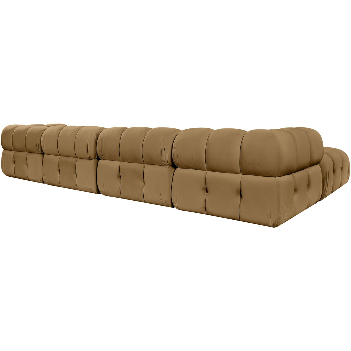 Orin Saddle Velvet Performance Fabric Upholstered 5 Piece Modular Sectional Sofa