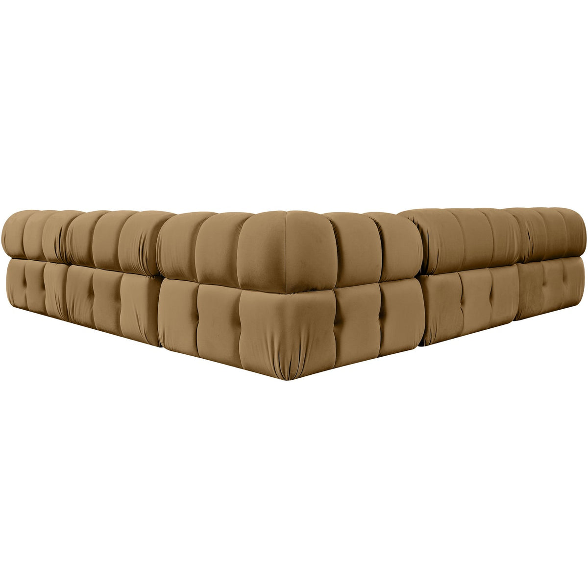 Orin Saddle Velvet Performance Fabric Upholstered 5 Piece Modular Sectional Sofa