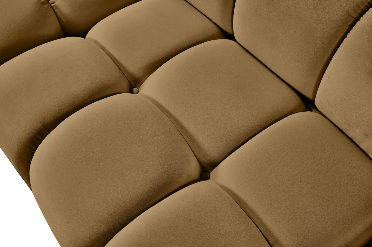 Orin Saddle Velvet Performance Fabric Upholstered 5 Piece Modular Sectional Sofa