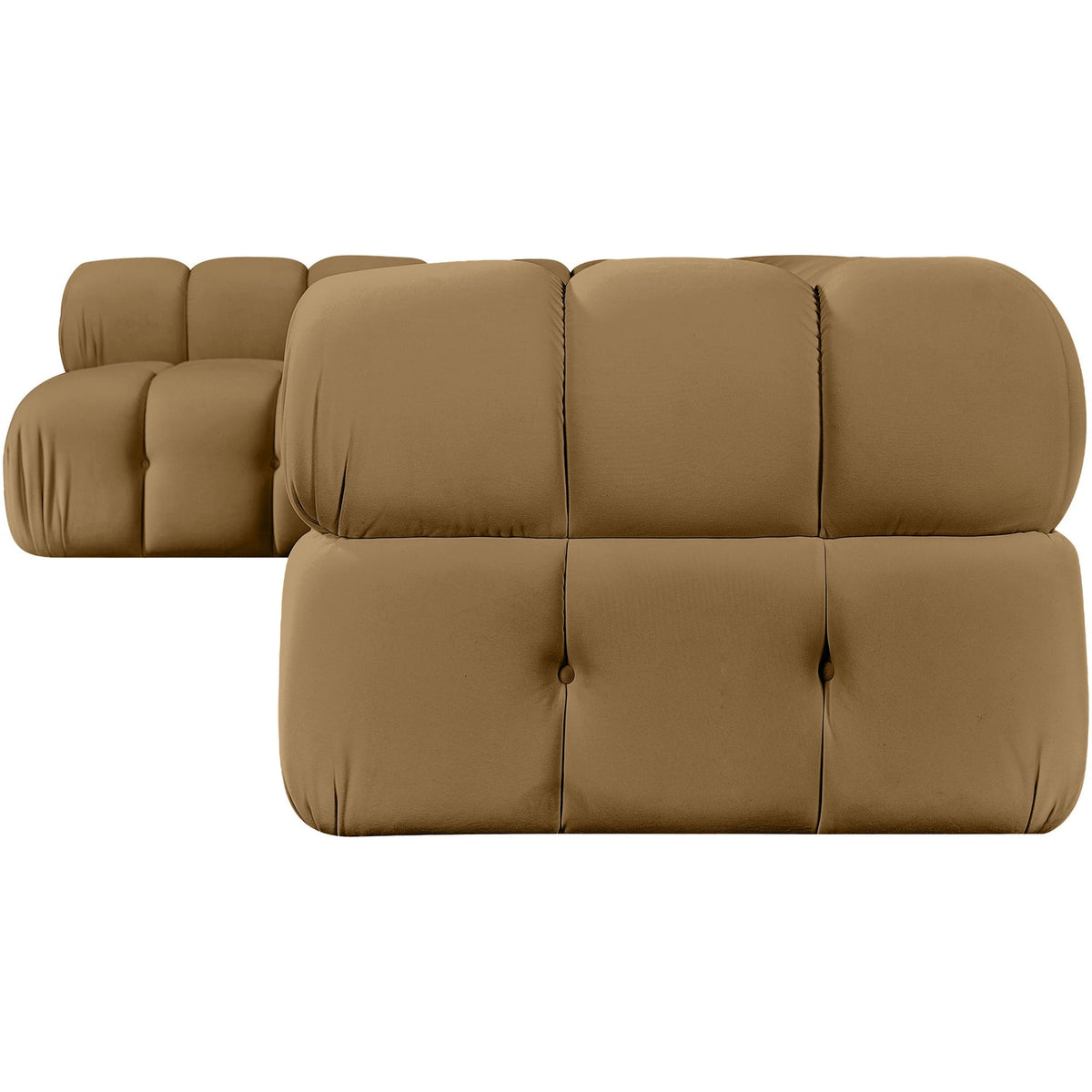 Orin Saddle Velvet Performance Fabric Upholstered 5 Piece Modular Sectional Sofa