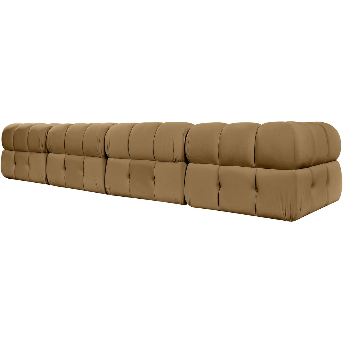 Orin Saddle Velvet Performance Fabric Upholstered 5 Piece Modular Sectional Sofa