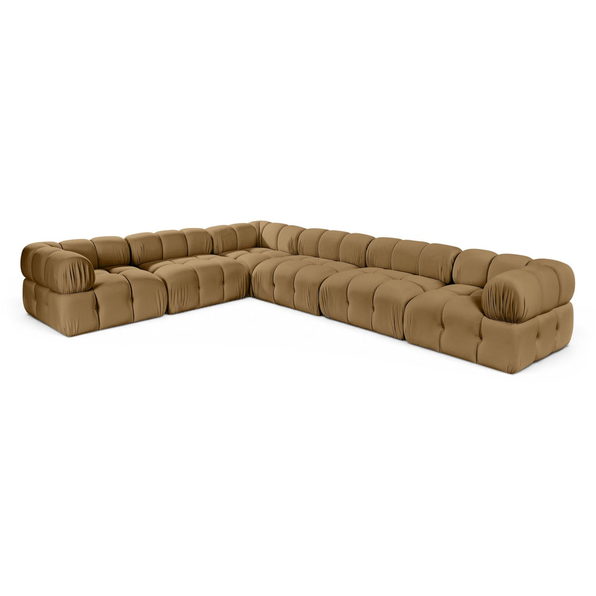 Orin Saddle Velvet Performance Fabric Upholstered 6 pc. Modular Sectional in saddle velvet, primary product view