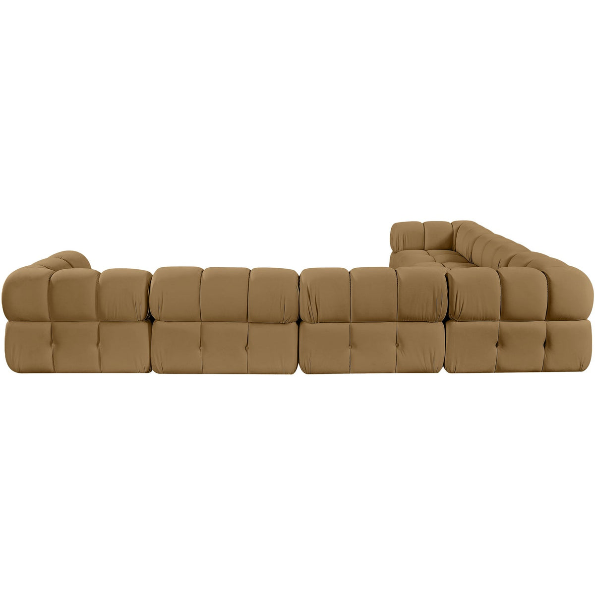 Orin Saddle Velvet Performance Fabric Upholstered 6 Piece Modular Sectional Sofa