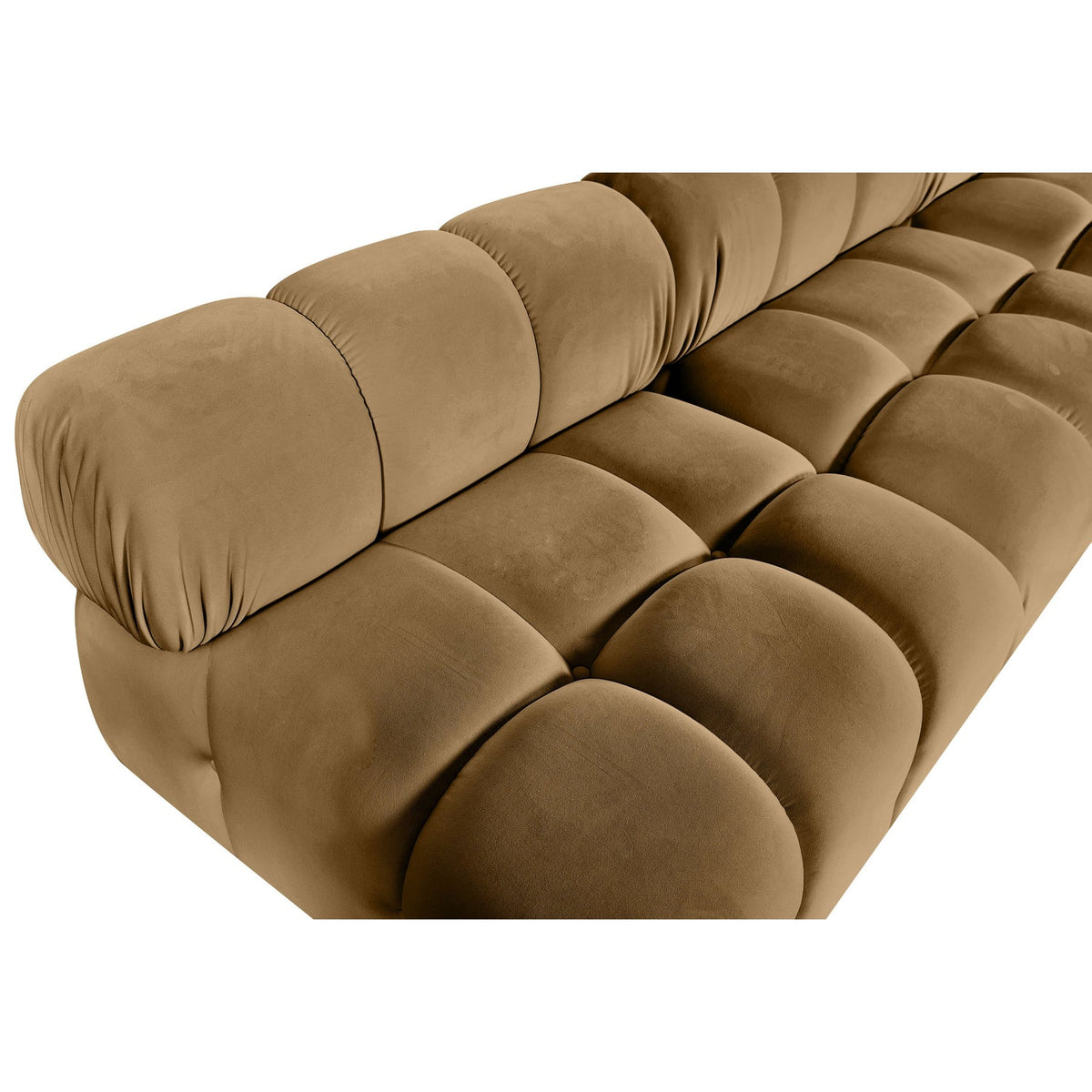 Orin Saddle Velvet Performance Fabric Upholstered 6 Piece Modular Sectional Sofa