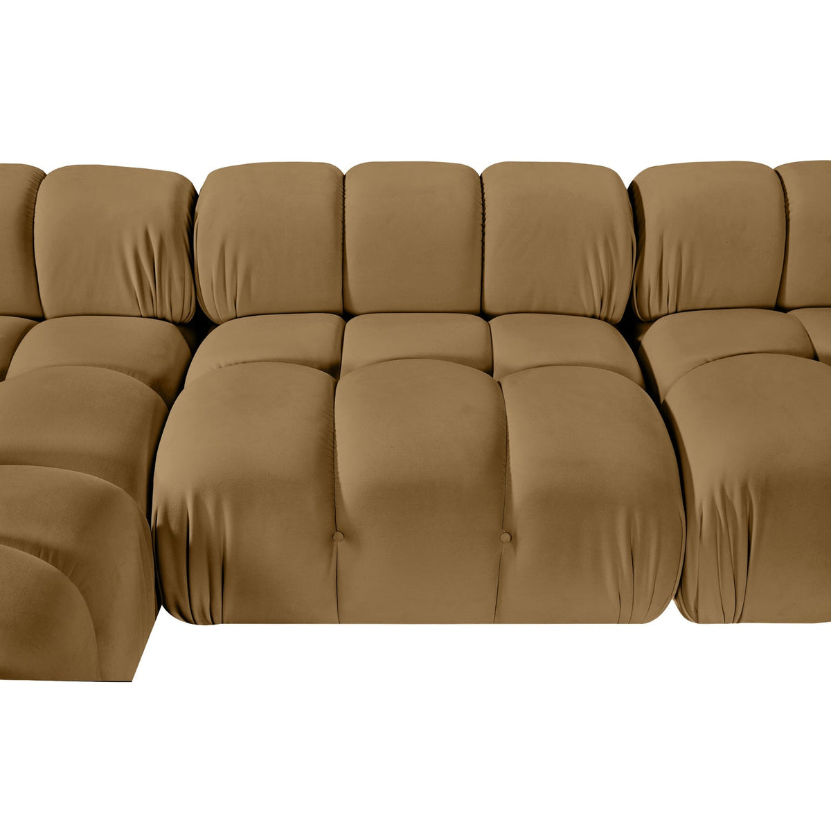 Orin Saddle Velvet Performance Fabric Upholstered 6 Piece Modular Sectional Sofa