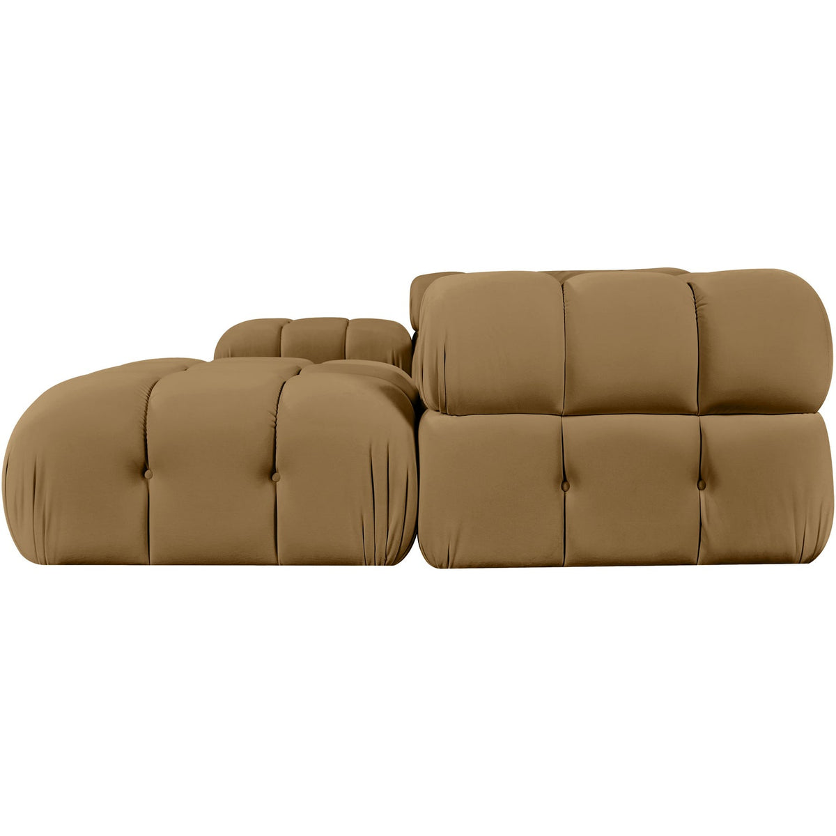Orin Saddle Velvet Performance Fabric Upholstered 6 Piece Modular Sectional Sofa