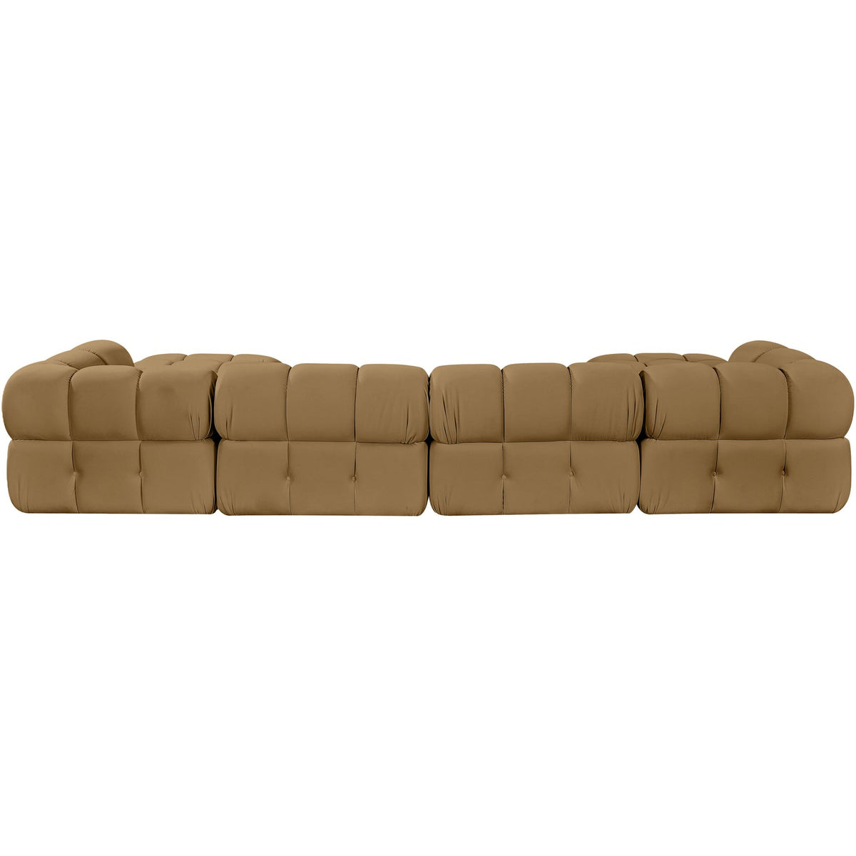 Orin Saddle Velvet Performance Fabric Upholstered 6 Piece Modular Sectional Sofa
