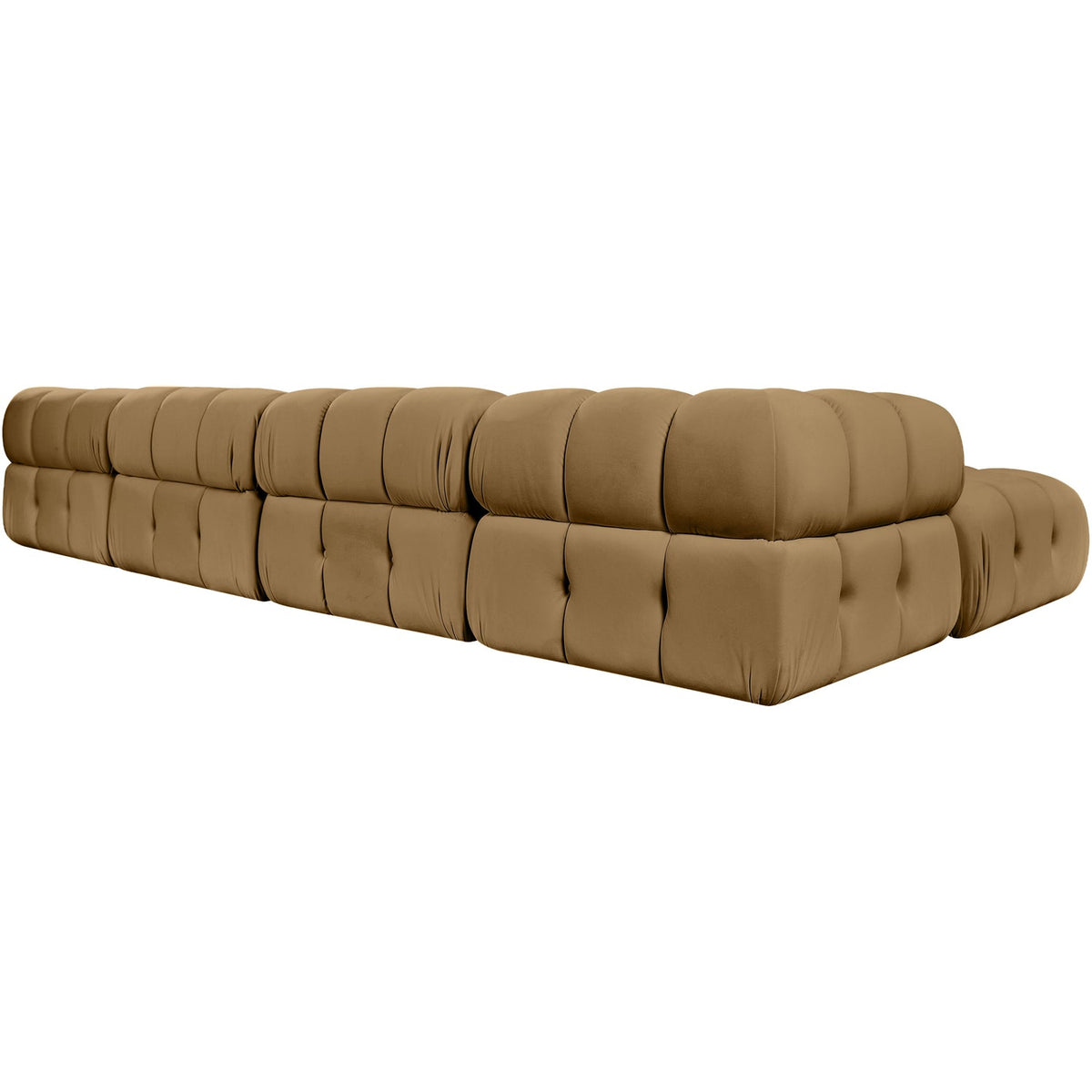 Orin Saddle Velvet Performance Fabric Upholstered 6 Piece Modular Sectional Sofa
