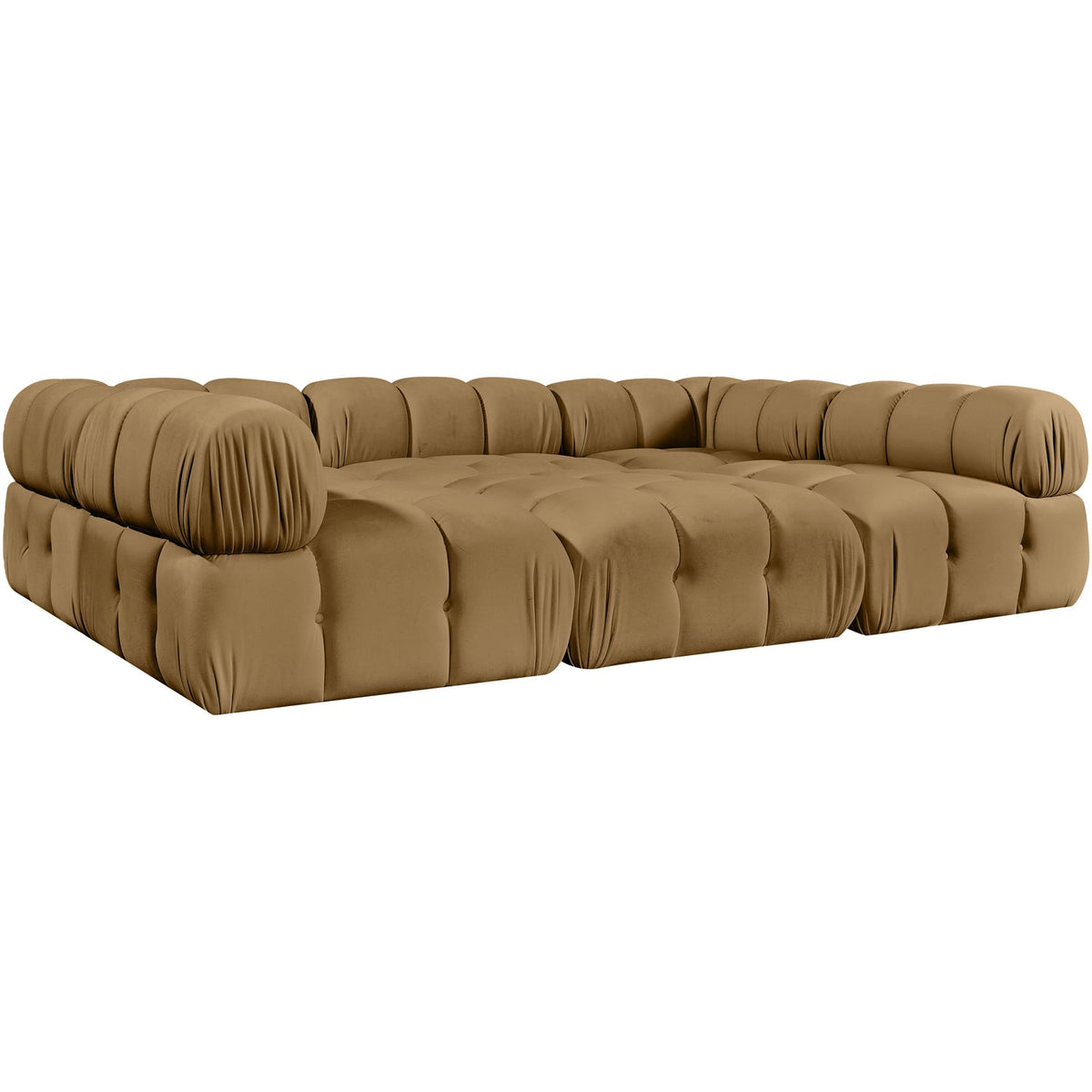 Orin Saddle Velvet Performance Fabric Upholstered 6 Piece Modular Sectional Sofa
