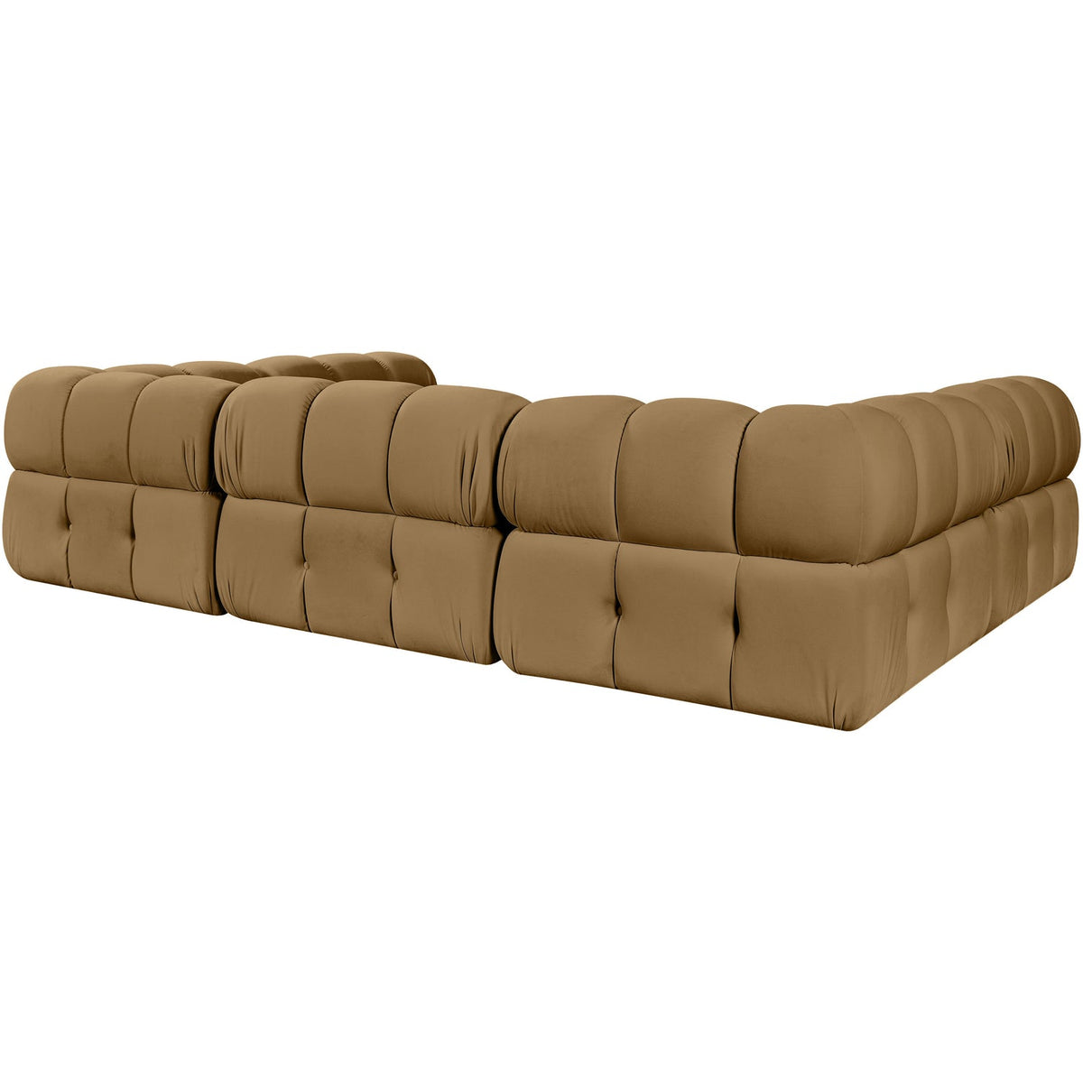 Orin Saddle Velvet Performance Fabric Upholstered 6 Piece Modular Sectional Sofa