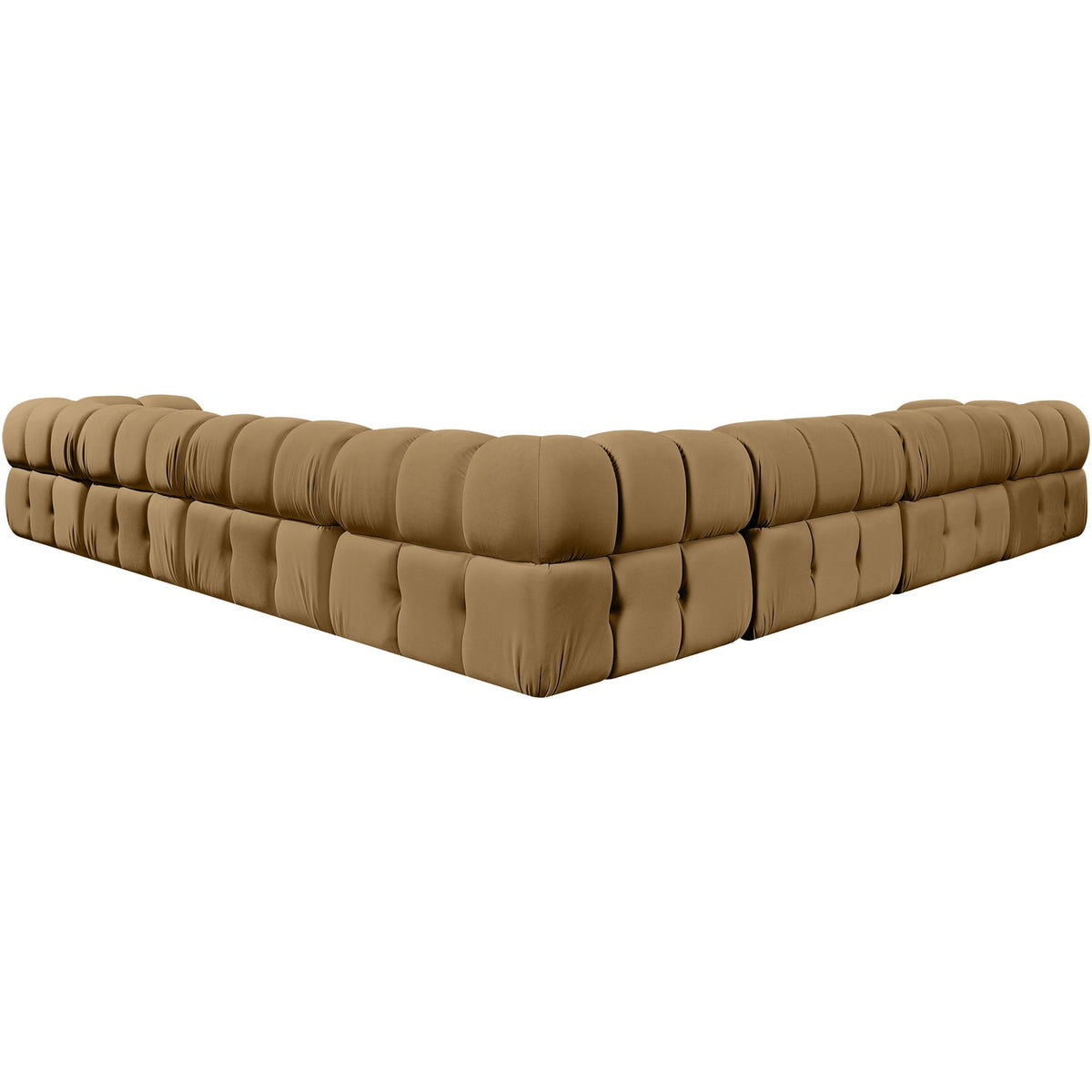 Orin Saddle Velvet Performance Fabric Upholstered 7 Piece Modular Sectional Sofa