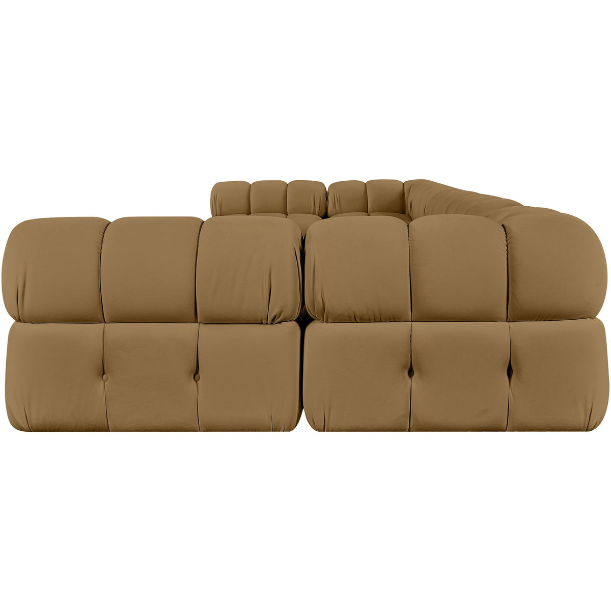 Orin Saddle Velvet Performance Fabric Upholstered 7 Piece Modular Sectional Sofa