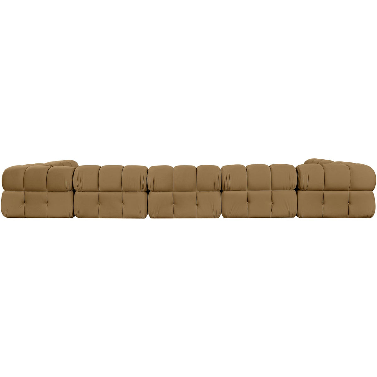 Orin Saddle Velvet Performance Fabric Upholstered 7 Piece Modular Sectional Sofa