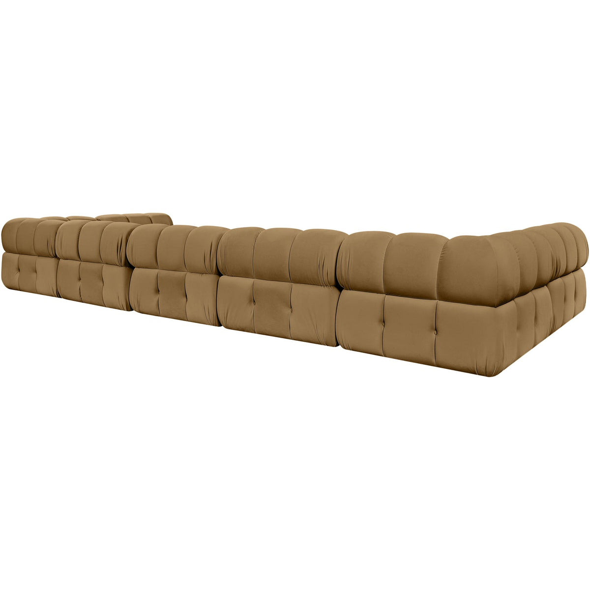 Orin Saddle Velvet Performance Fabric Upholstered 7 Piece Modular Sectional Sofa