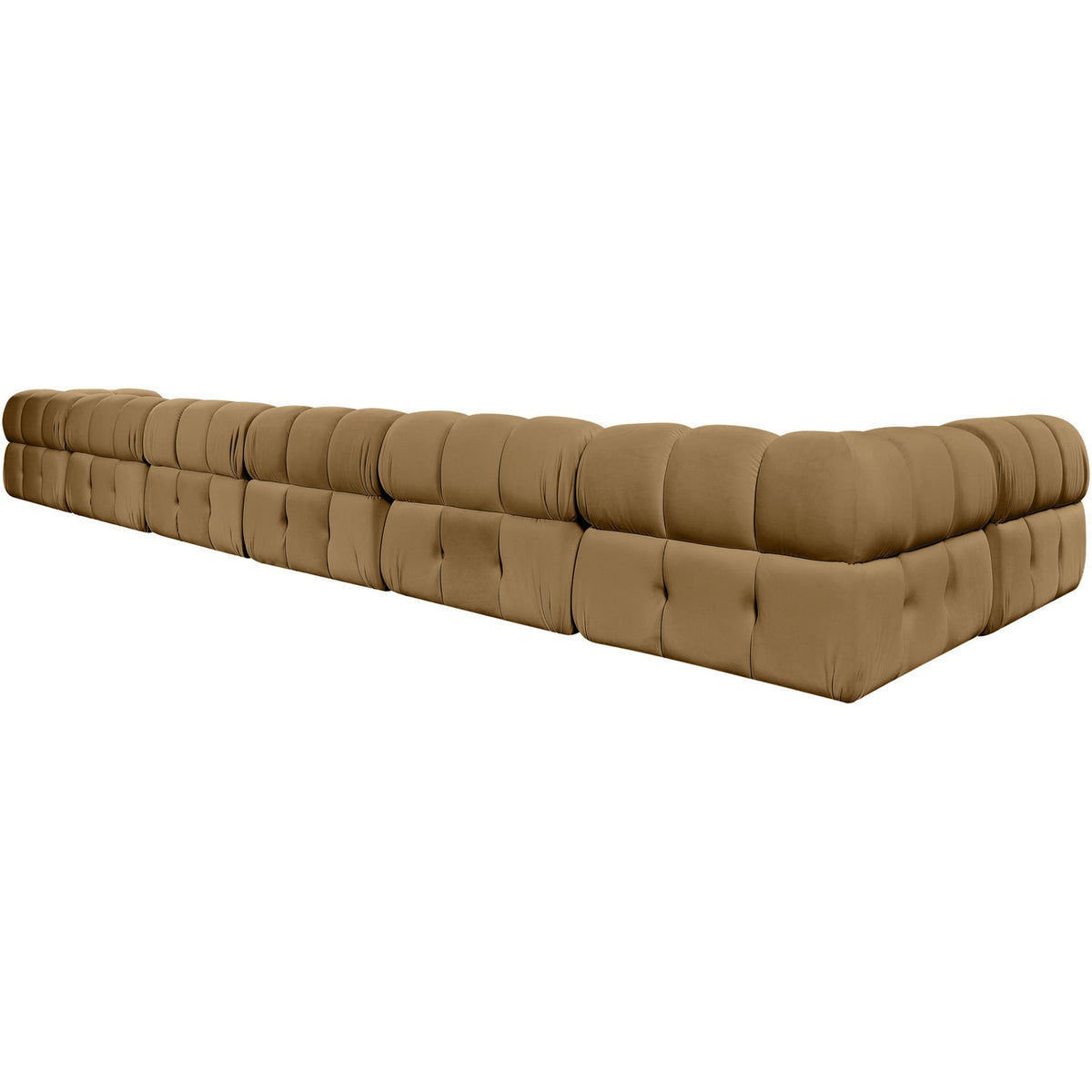 Orin Saddle Velvet Performance Fabric Upholstered 7 Piece Modular Sectional Sofa