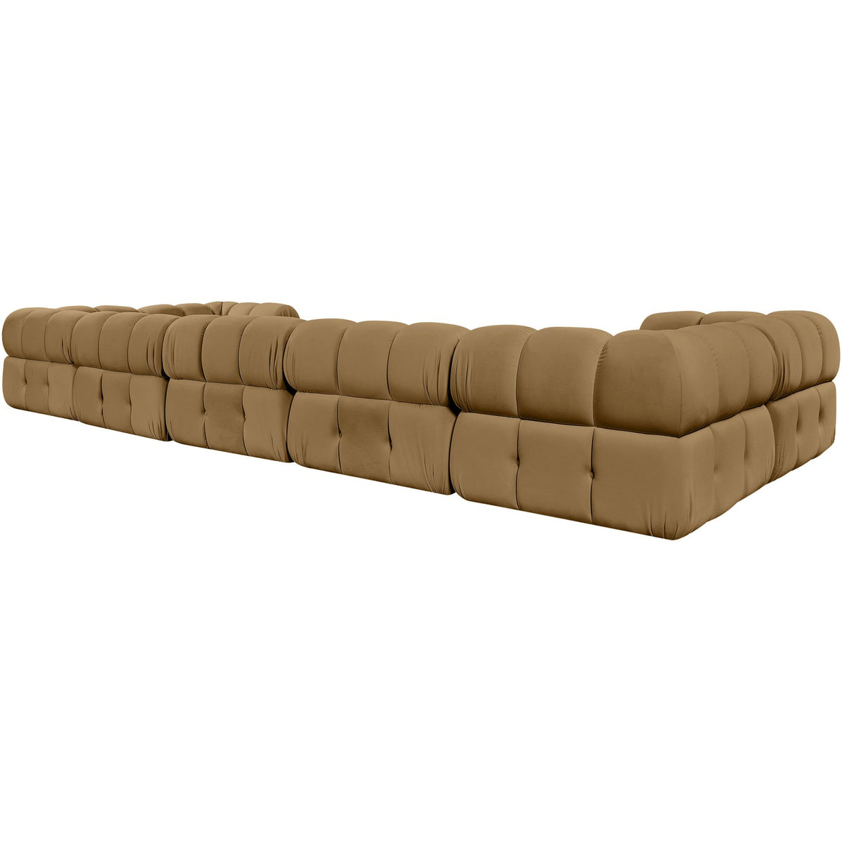 Orin Saddle Velvet Performance Fabric Upholstered 7 Piece Modular Sectional Sofa