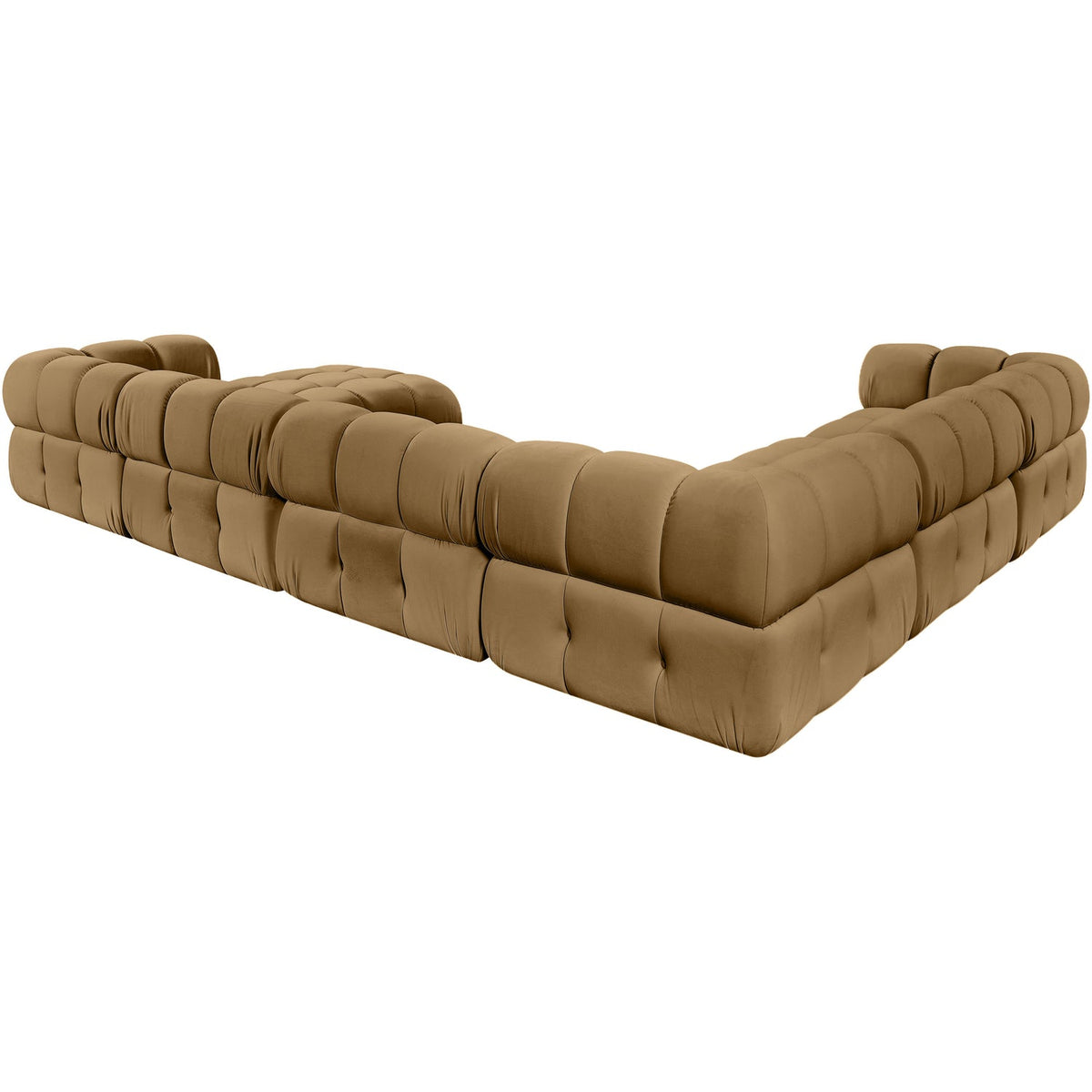 Orin Saddle Velvet Performance Fabric Upholstered 7 Piece Modular Sectional Sofa