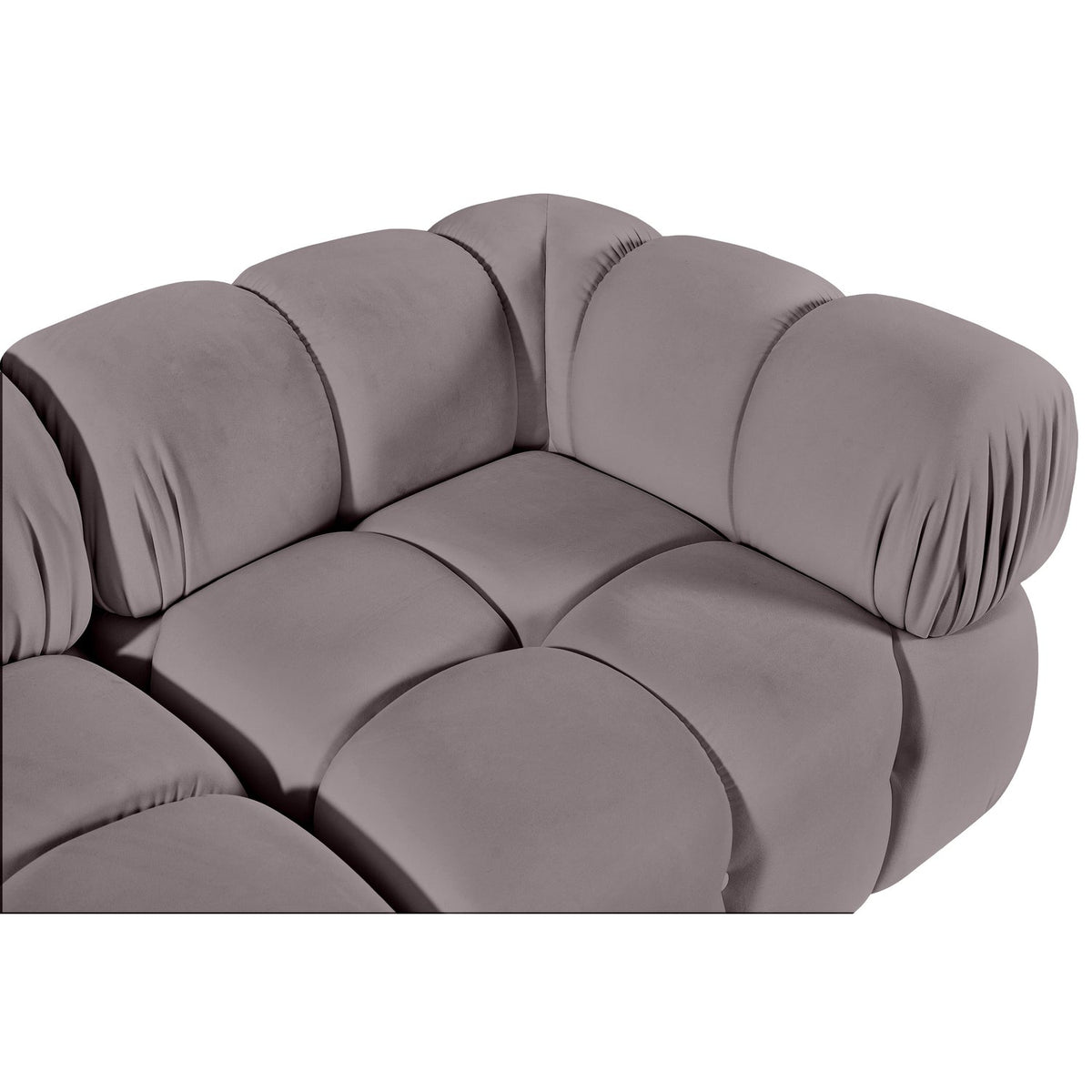 Orin Taupe Velvet Performance Fabric Upholstered 2 Piece Modular Sofa