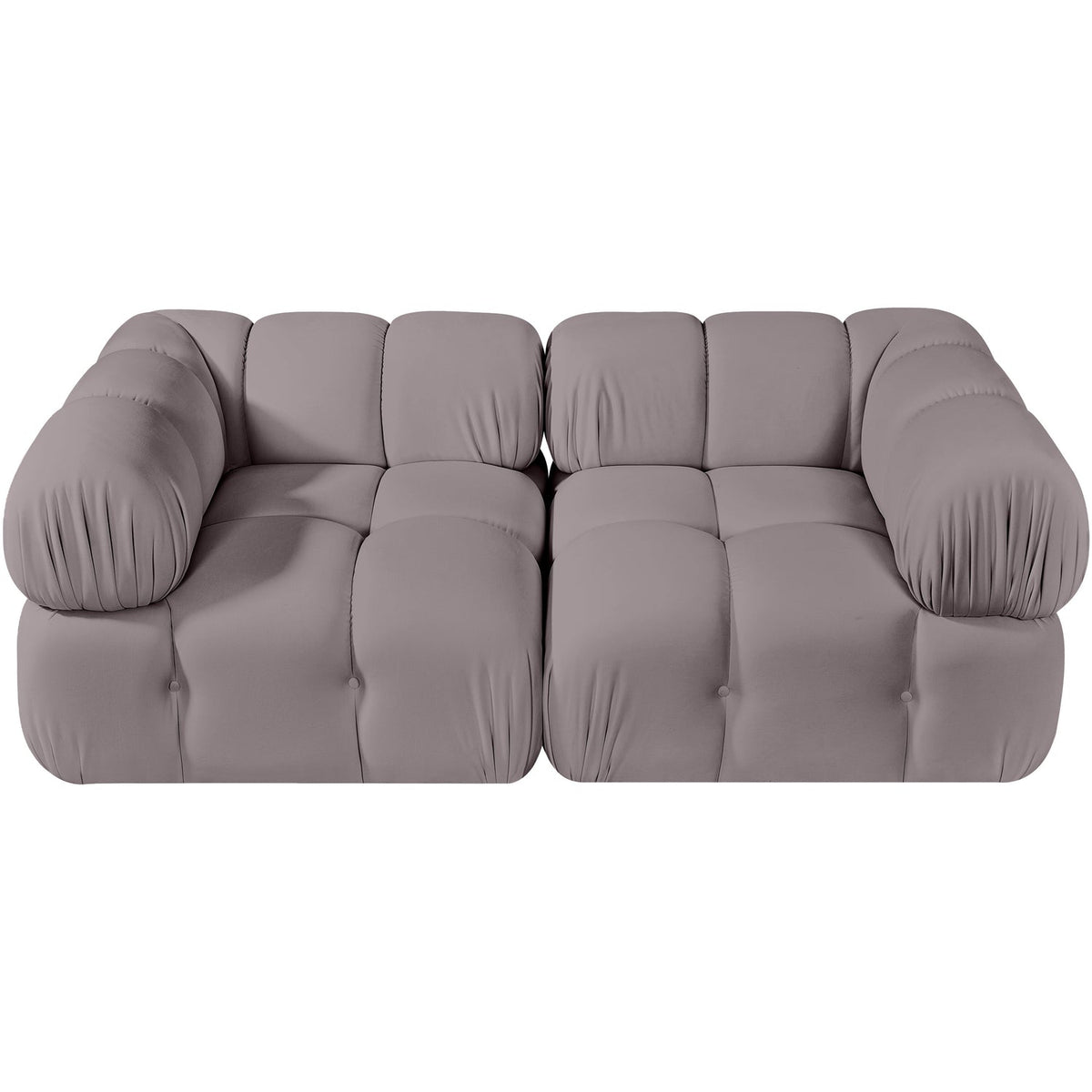 Orin Taupe Velvet Performance Fabric Upholstered 2 Piece Modular Sofa