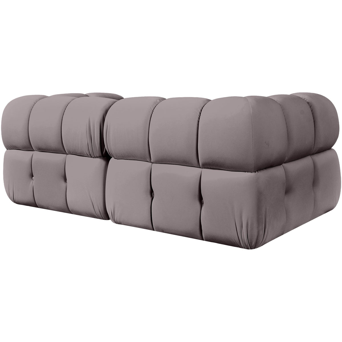Orin Taupe Velvet Performance Fabric Upholstered 2 Piece Modular Sofa