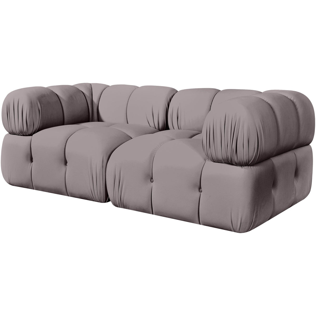 Orin Taupe Velvet Performance Fabric Upholstered 2 Piece Modular Sofa